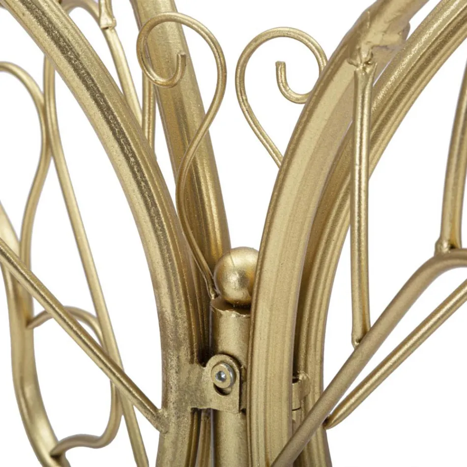 Console de ferro com acabamento dourado com tampo de vidro transparente - Farella Viadurini