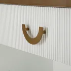 Console de madeira com tampo e encaixes com desenho arredondado e gaveta - Rachel Viadurini