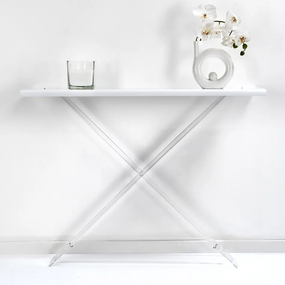Console de acrílico para entrada ou sala de estar fabricado na Itália - Tennessee Viadurini