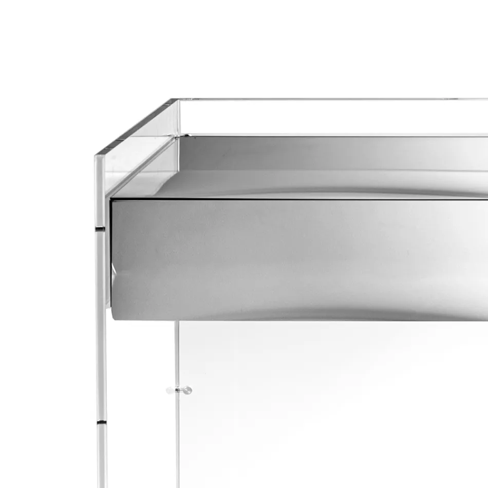 Mesa de consola em três acabamentos, feita de plexiglass, fabricada em Itália - Fedra Viadurini