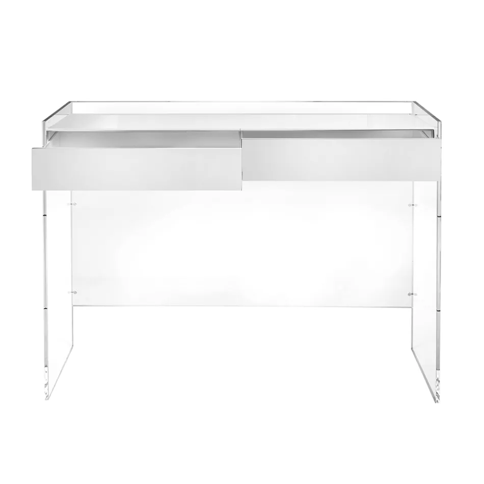 Mesa de consola em três acabamentos, feita de plexiglass, fabricada em Itália - Fedra Viadurini