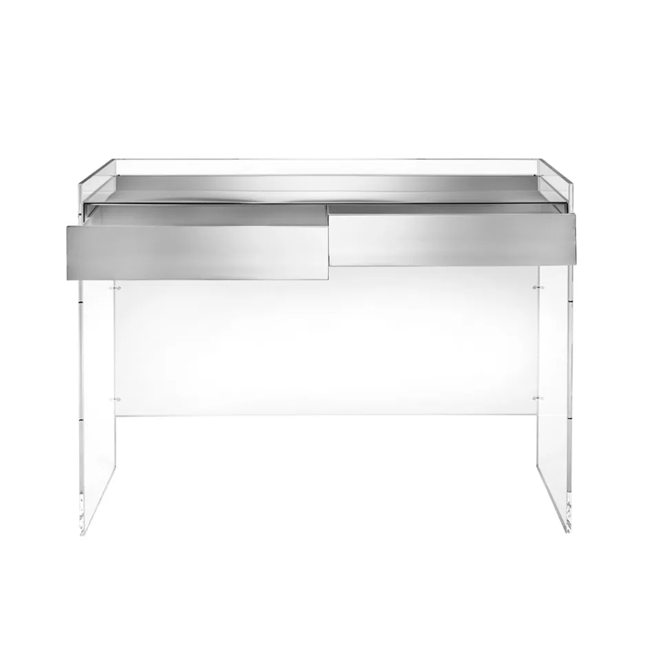 Mesa de consola em três acabamentos, feita de plexiglass, fabricada em Itália - Fedra Viadurini