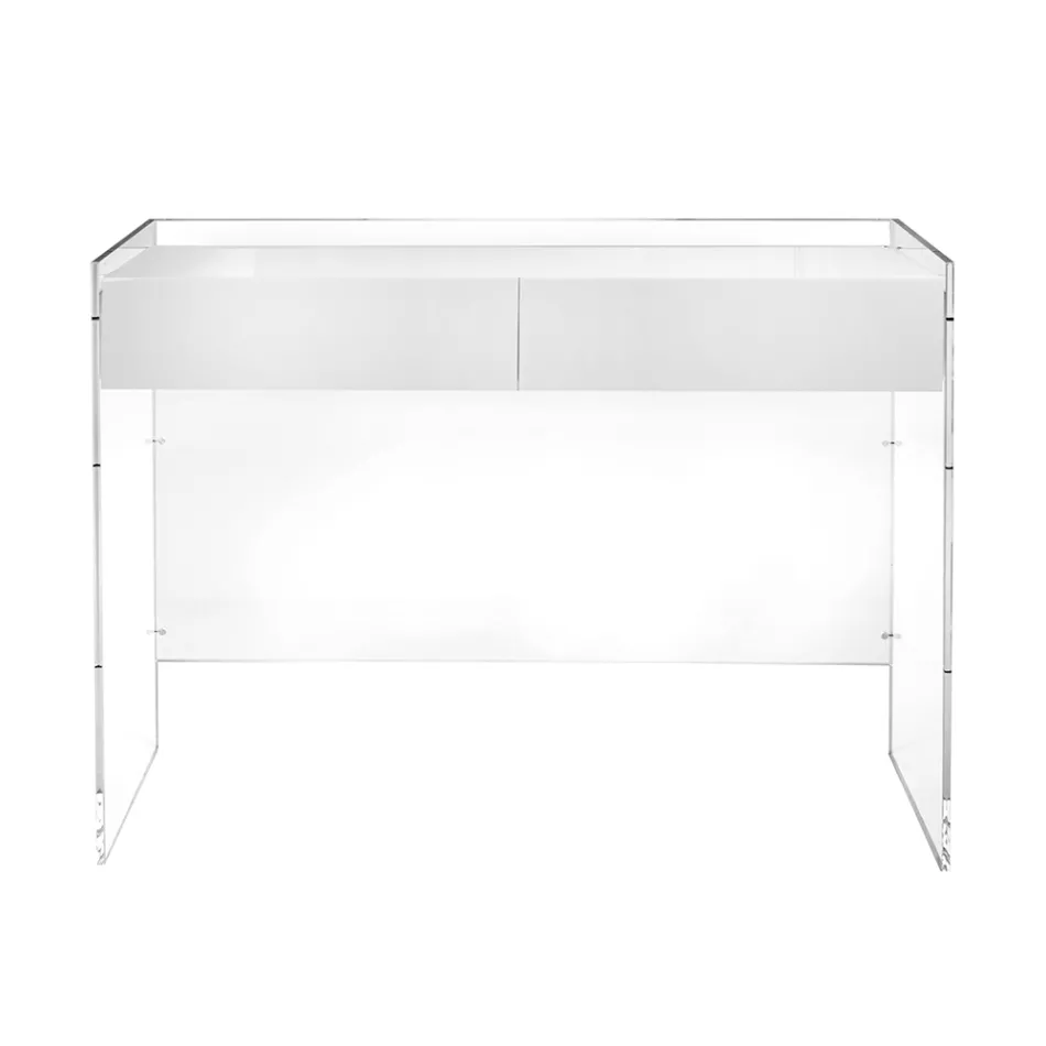 Mesa de consola em três acabamentos, feita de plexiglass, fabricada em Itália - Fedra Viadurini