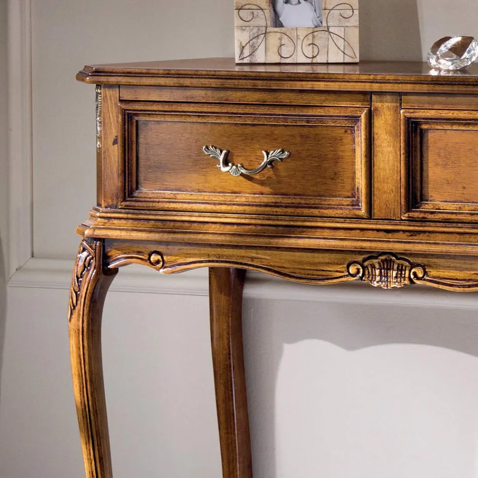 Console de entrada clássico em madeira com gavetas feito na Itália - Richard Viadurini