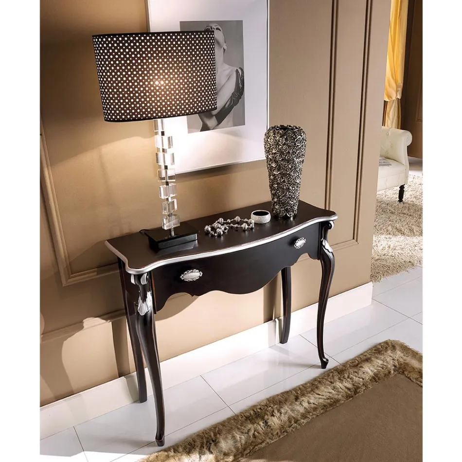 Console de entrada de madeira clássico com gaveta feito na Itália - Ottaviano Viadurini