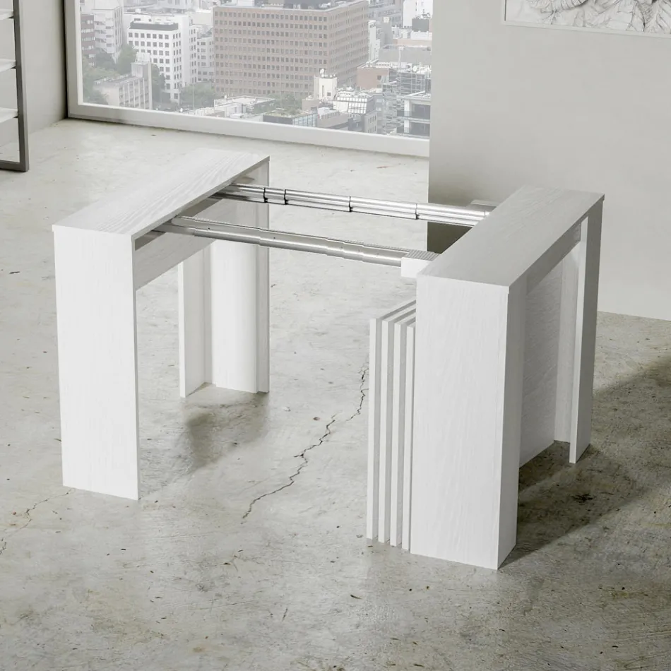 Console extensível moderno 296 cm em madeira melamínica Made in Italy - Ariella Viadurini