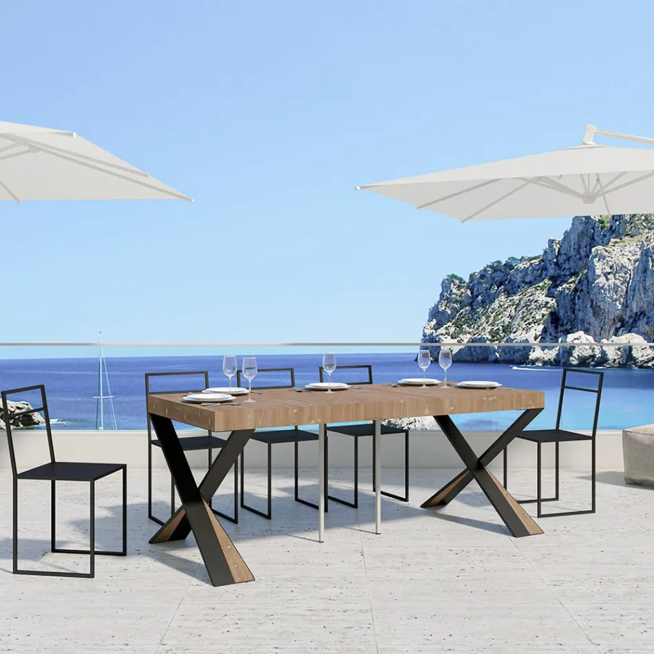 Console moderno extensível até 300 cm com moldura antracite Made in Italy - Avventura Viadurini