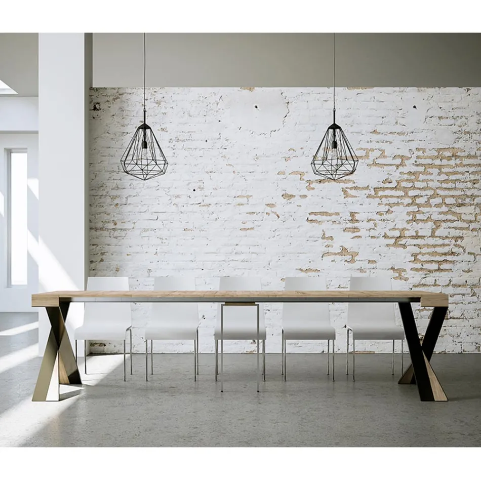 Console moderno extensível até 300 cm com moldura antracite Made in Italy - Avventura Viadurini