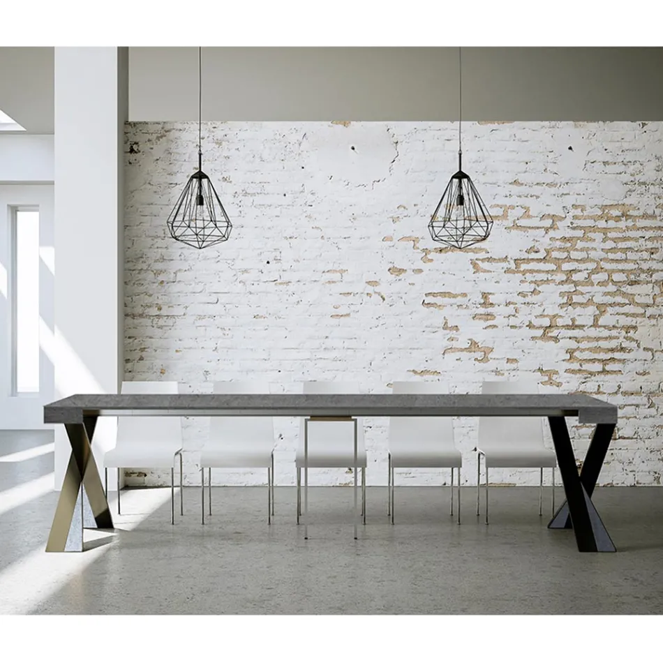 Console moderno extensível até 300 cm com moldura antracite Made in Italy - Avventura Viadurini