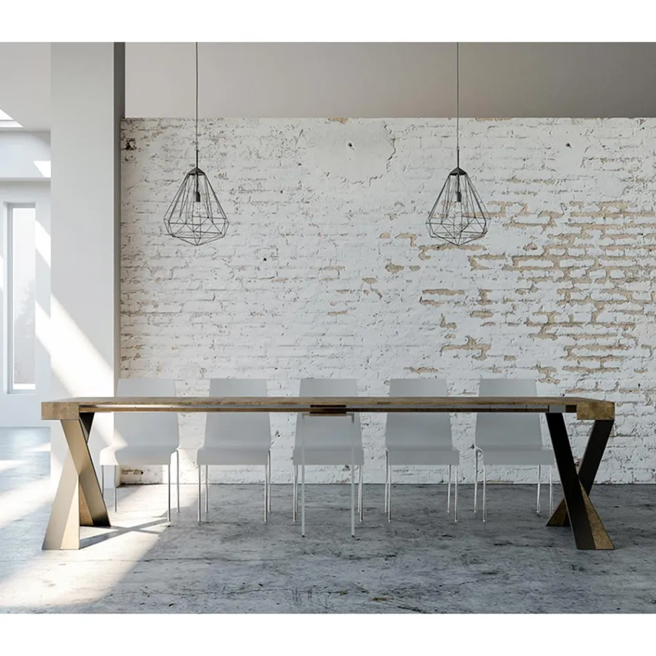 Console moderno extensível até 300 cm com moldura antracite Made in Italy - Avventura Viadurini