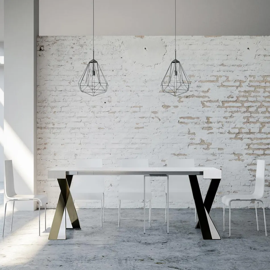 Console moderno extensível até 300 cm com moldura antracite Made in Italy - Avventura Viadurini