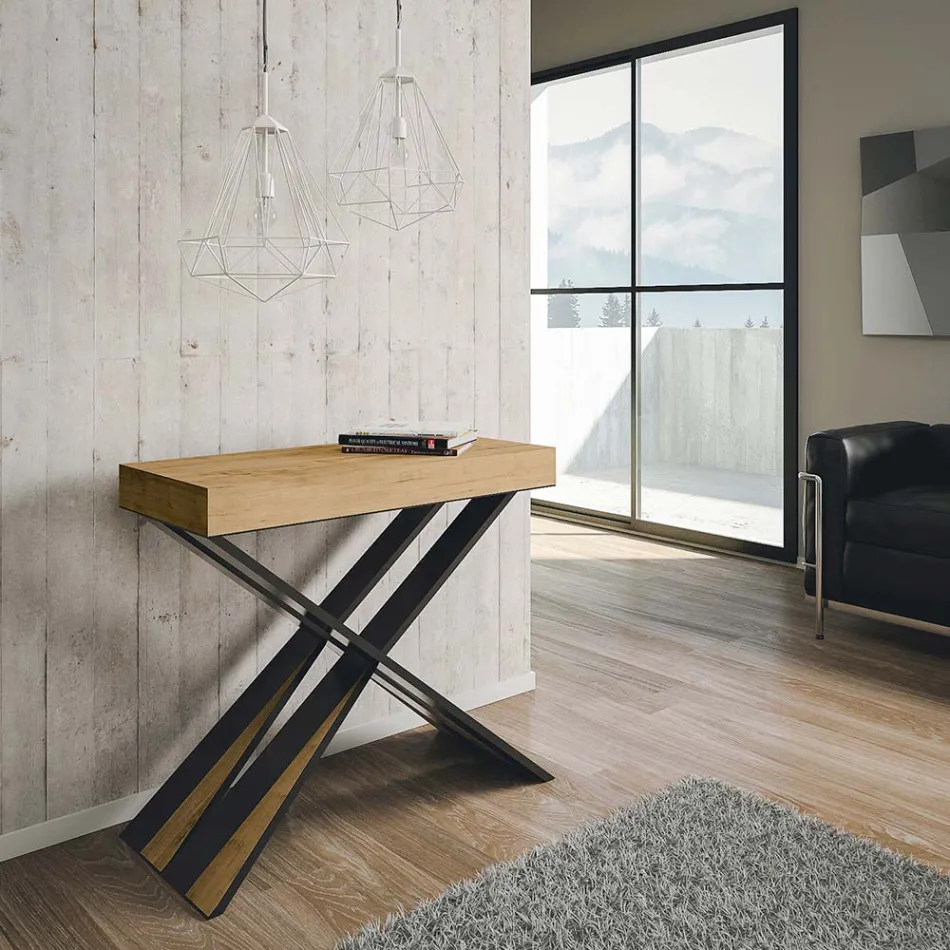 Console moderno extensível até 300 cm com moldura antracite Made in Italy - Avventura Viadurini