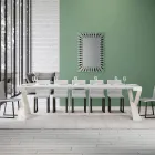 Console moderno extensível até 300 cm com moldura branca Made in Italy - Espelho Viadurini