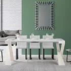 Console moderno extensível até 300 cm com moldura branca Made in Italy - Espelho Viadurini