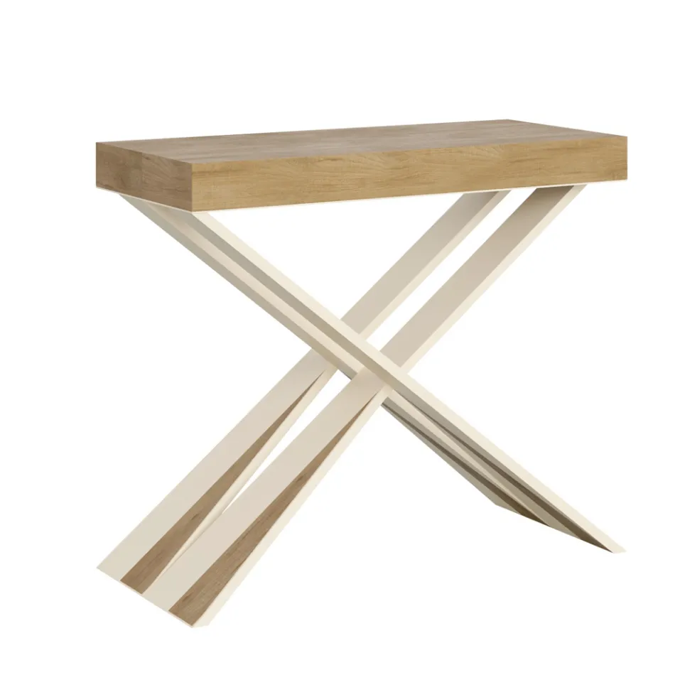 Console moderno extensível até 300 cm com moldura branca Made in Italy - Espelho Viadurini