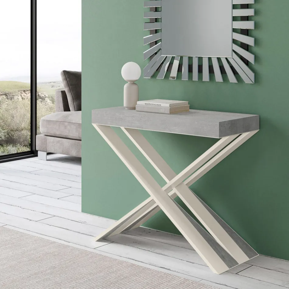 Console moderno extensível até 300 cm com moldura branca Made in Italy - Espelho Viadurini