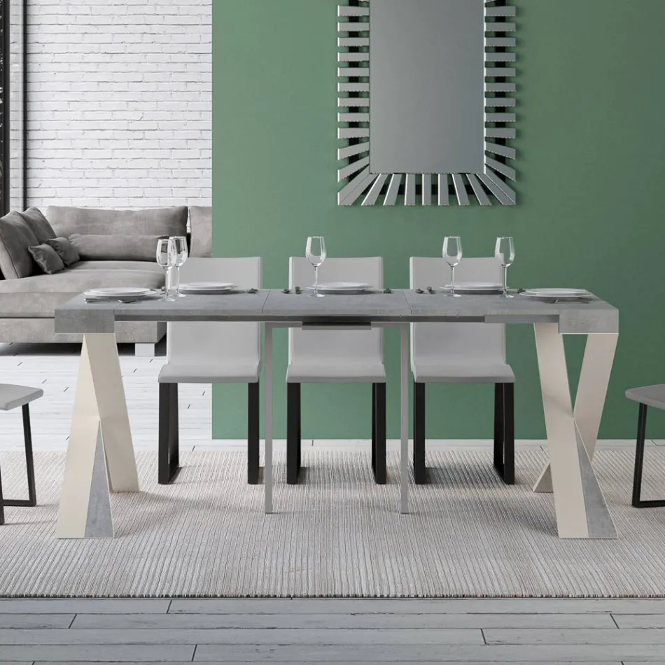 Console moderno extensível até 300 cm com moldura branca Made in Italy - Espelho Viadurini