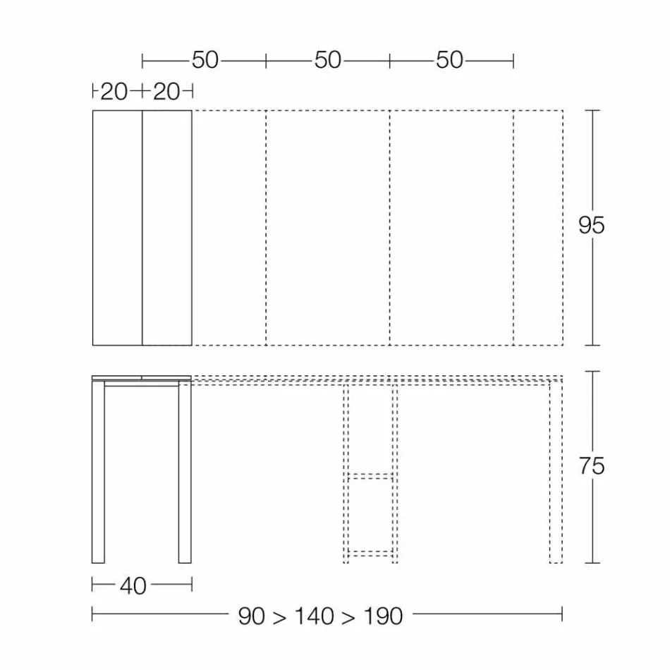 Console moderno extensível em madeira de carvalho e metal feito na Itália - Nappo Viadurini