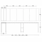 Console moderno extensível em madeira de carvalho e metal feito na Itália - Nappo Viadurini