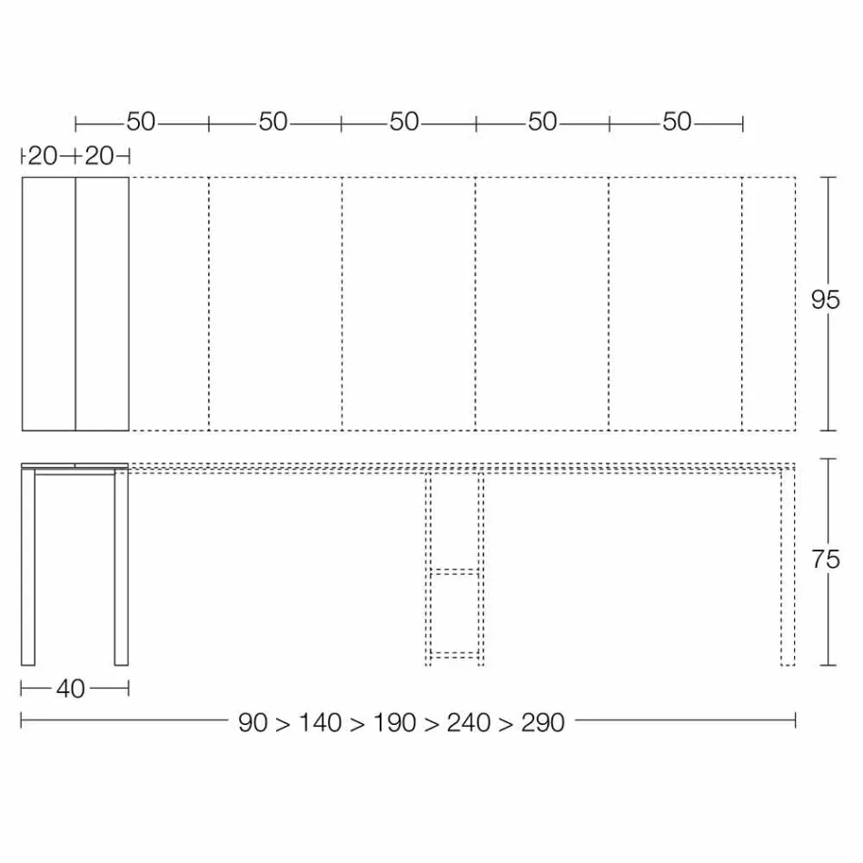 Console moderno extensível em madeira de carvalho e metal feito na Itália - Nappo Viadurini