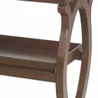 Console moderno com bandeja Walter, estofado em couro marrom Viadurini