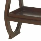 Console moderno com bandeja Walter, estofado em couro marrom Viadurini