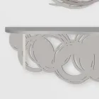 Console de design moderno em madeira areia e bege para montagem na parede - Orbit Viadurini