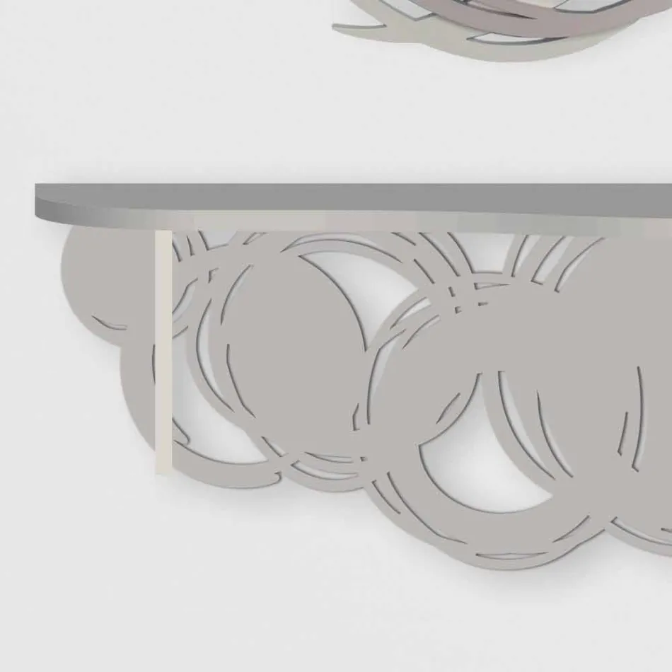 Console de design moderno em madeira areia e bege para montagem na parede - Orbit Viadurini