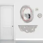 Console de design moderno em madeira areia e bege para montagem na parede - Orbit Viadurini