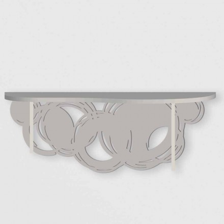 Console de design moderno em madeira areia e bege para montagem na parede - Orbit Viadurini