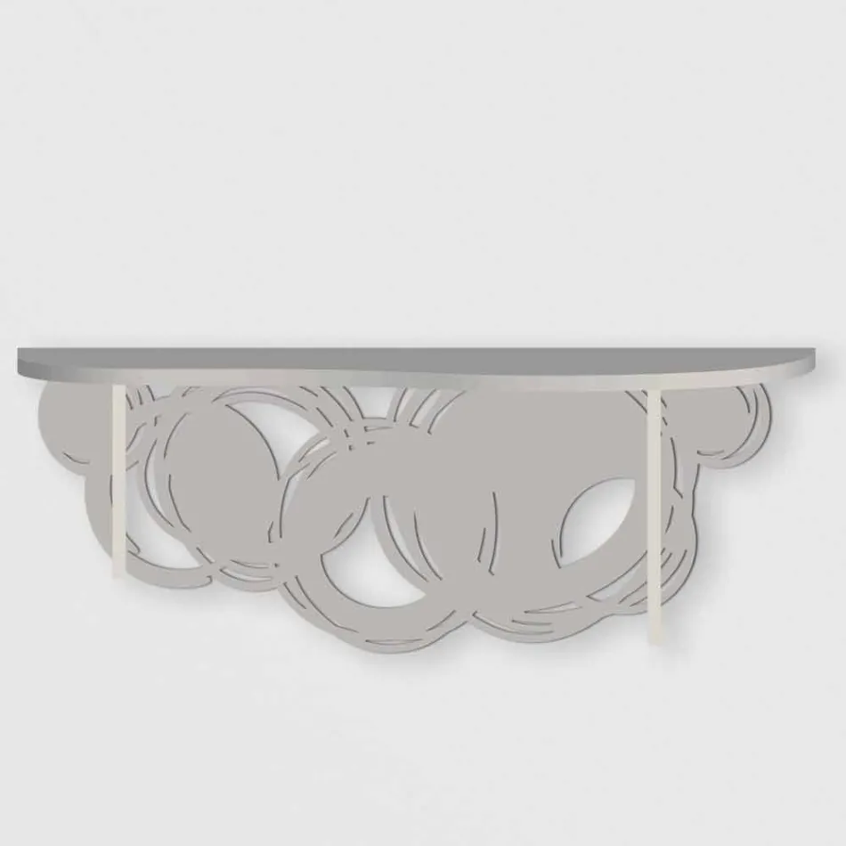 Console de design moderno em madeira areia e bege para montagem na parede - Orbit Viadurini