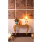 Console moderno em ferro com folha de ouro ou prata fabricado na Itália - Daledale Viadurini