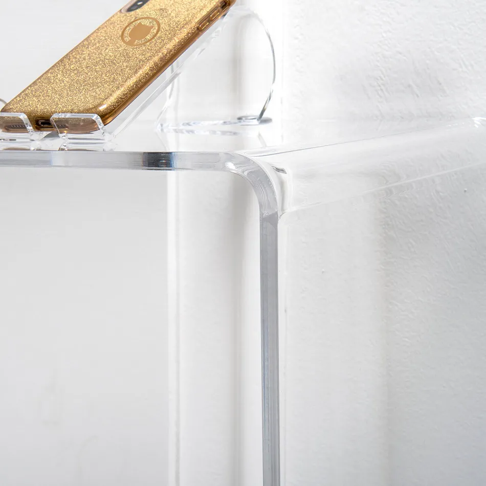 Mesa de consola moderna em plexiglass transparente ou multicolorido, fabricada em Itália - Emy Viadurini