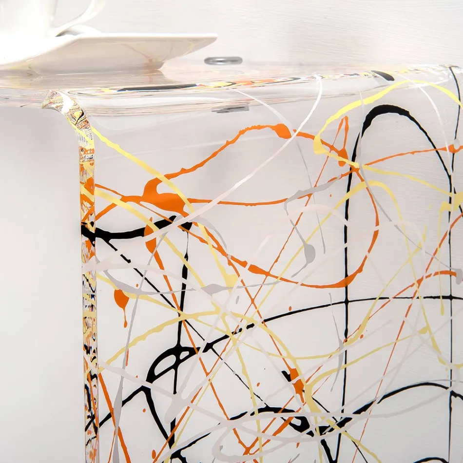 Mesa de consola moderna em plexiglass transparente ou multicolorido, fabricada em Itália - Emy Viadurini