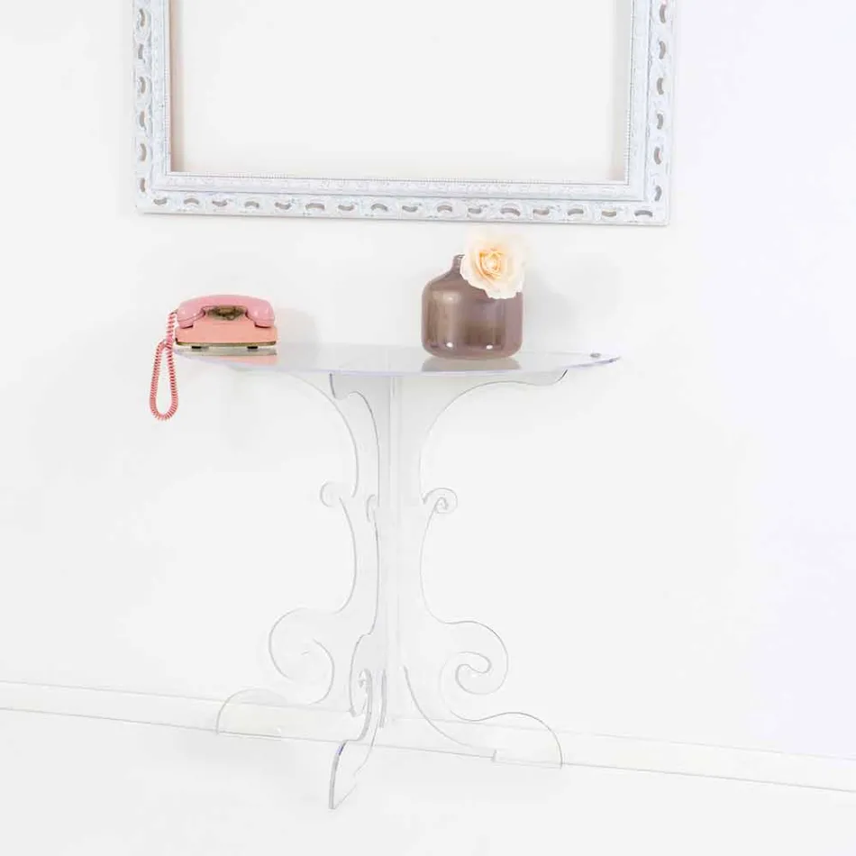 Console moderno em plexiglass transparente produzido na Itália, Belfiore Viadurini