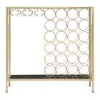 Suporte para garrafa de vidro com estrutura em ferro dourado - Vicio Viadurini