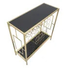 Suporte para garrafa de vidro com estrutura em ferro dourado - Vicio Viadurini