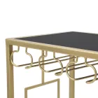 Suporte para garrafa de vidro com estrutura em ferro dourado - Vicio Viadurini