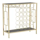 Suporte para garrafa de vidro com estrutura em ferro dourado - Vicio Viadurini