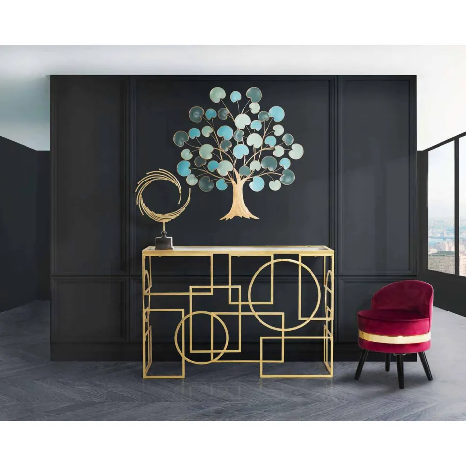 Console Retangular de Design Moderno em Ferro e Espelho - Billie Viadurini