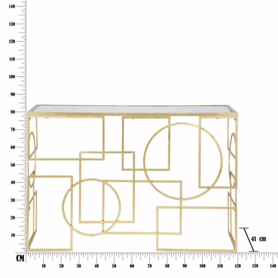 Console Retangular de Design Moderno em Ferro e Espelho - Billie Viadurini