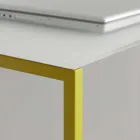 Console da Sala em Cristal Branco com Base Metálica Made in Italy - Iridio Viadurini