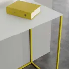 Console da Sala em Cristal Branco com Base Metálica Made in Italy - Iridio Viadurini