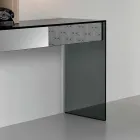 Mesa de console em vidro fumado com gaveta fabricada na Itália - Mantra Viadurini