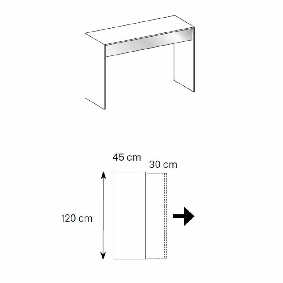 Mesa de console em vidro fumado com gaveta fabricada na Itália - Mantra Viadurini