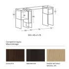 Mesa de console em vidro extra claro e madeira made in Italy - Damiano Viadurini