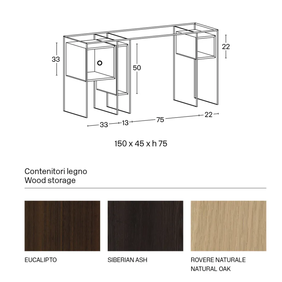 Mesa de console em vidro extra claro e madeira made in Italy - Damiano Viadurini