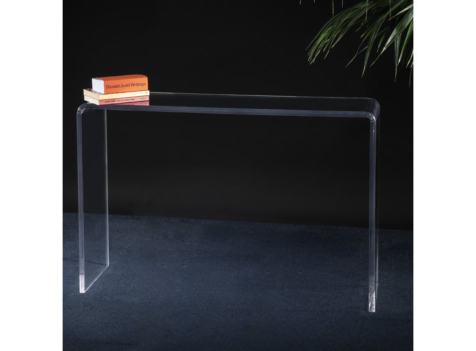 Console da sala de estar em cristal acrílico transparente mínimo - Amedea Viadurini