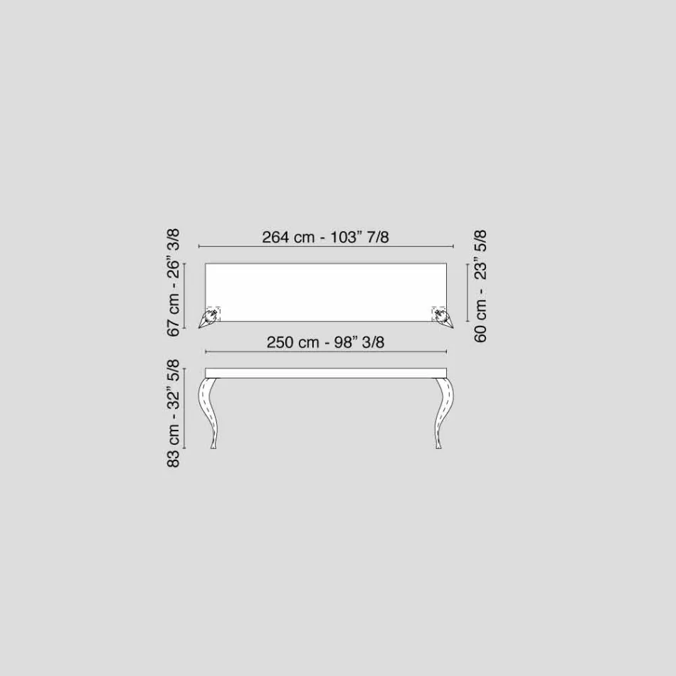 Consola de MDF de estilo contemporâneo e aço Luigi Viadurini