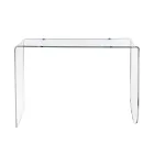 Mesa de consola Alarico em acrílico transparente com design moderno, fabricada na Itália. Viadurini